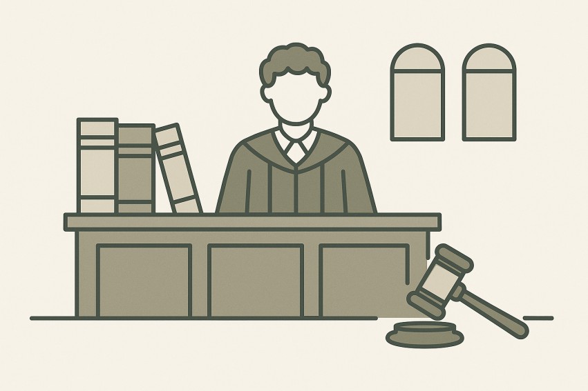 Legal expertise and courtroom scene